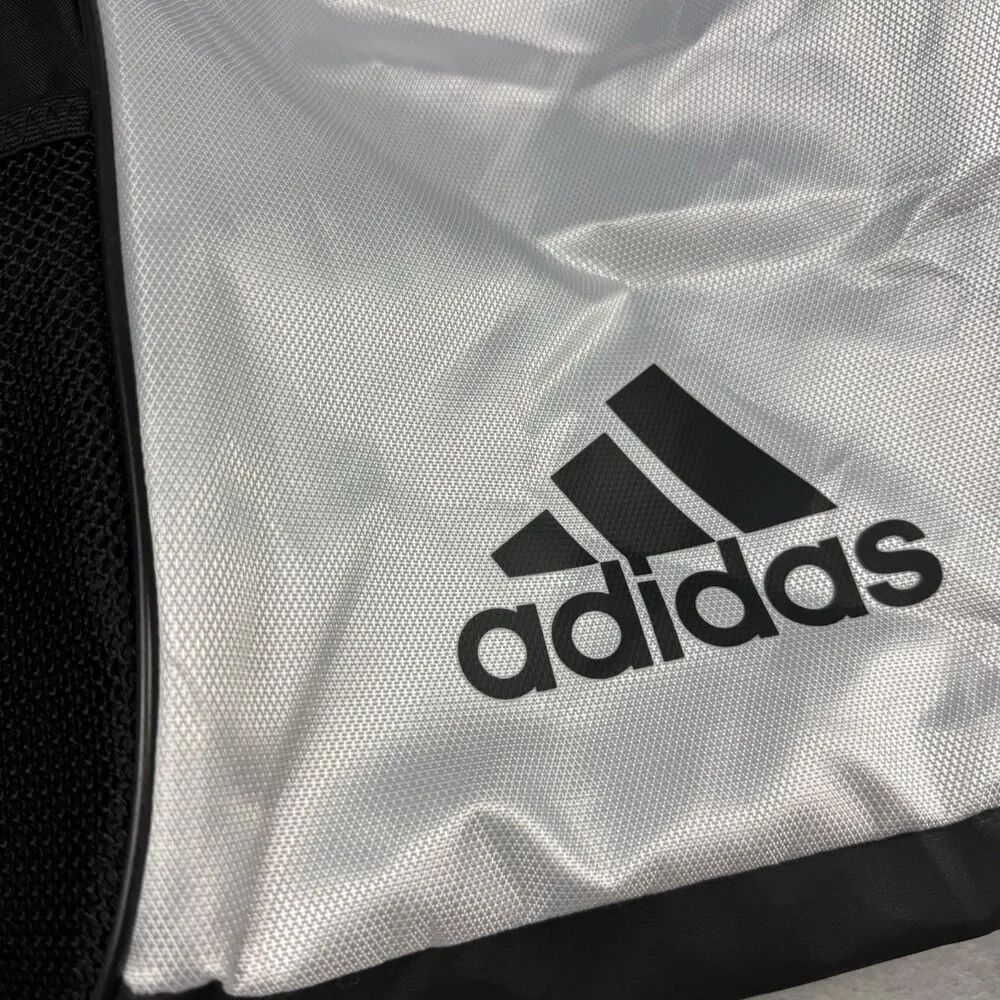 Adidas Alliance II Sackpack Drawstring Backpack Black White Zip Pocket